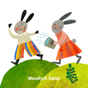 Agnieszka Żelewska "Wielkanocne zające" - kartka pocztowa